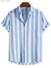 Chemises décontractées pour hommes Vêtements d'été Vertical Stripe Graphic 3D Imprimerie Shirt Short Shirt Loose Casual Haian Cascild Haian YQ240422
