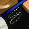 Crystal Clover Flower Link Chain Bracelet Lovers Bangle Charm Bracelet Pendants Original Designer Bracelet Women 18K Gold Silver Plated Wristband Cuff Jewelry