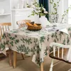 Dumb and Cute French Countryside Table Cloth Light Luxury American Flower Bird Cotton Linen Tea Cover Long