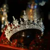 Sieraden Himstory Queen Princess Tiaras Crowns Sparkling Snowflake Bridal Wedding Hair Accessories For Women Pageant Fashion Diadeems