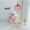 Vestido de vestuário de cachorro flutter flutter rosa roupas de colete azul de cachorrinho camisa de desenho animado cães pequenos cães roupas gatos de moda coreana de verão fino itens de estimação macia