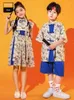Scenkläder kinesisk stil kostym flickor jazz dance pojkar gata kläder kausal hip hop outfits performace kläder vdl69