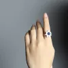 Ringar 925 Sterling Silver Lapis Lazuli Lotus Flower Open Rings for Women High Quality Fashion Style Lady Freshwater Pearls Jewelry