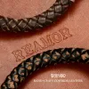 Strands REAMOR Luxury Stainless Steel Zircon Gold Color Beads Charm Bracelets For Men Handmade Genuine Leather Braided Bangle Jewelry