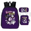 Väskor The Battle Cats 3D Print ryggsäck 3 st/Set Cartoon School Back Pack för pojkar ryggsäck dagis män kvinnor bärbar dator resväska