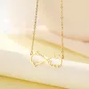 Halsband oändlighet symbol anpassad namn halsband par namn hängsmycken gåva till flickvän guld färg två texter halsband