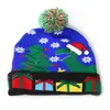 Trendy winter gebreide beanie -hoeden voor volwassen kinderen kleurrijke schattige cartoon santa claus hoed geleid glanzende hoeden nieuwjaar kerstcadeau hcs198