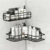 Organisation Badrumshylla Väggmonterade hörnförvaringshyllor Shampo Holder Cosmetic Rack Iron Shower Drain Basket Badrum Arrangör