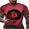 Summer New Youth Bitcoin Top 2020 Vestiti a vento Abiti asciutti 3D Digital Short Short Maniche