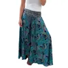 Women's Pants Skirt Stylish Wide Leg Retro Print Culottes High Waisted Flowy Trousers For Work Casual Streetwear Hem