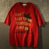 Coton Personnalité Graffiti Print T-shirt Top Fashion Y2K Men and Women Street Hip Hop Retro Simple Short Sleeve Top 240418
