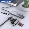 Hubs Wavlink USB C Hub USB 3.2 Gen 2 Hub 10 Gbps z 4 porty danych USBC Obsługa 87W zasilania USB Rozdzielacz portu USB dla MacBook Pro