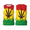 Herren Tanktops Herren -Trikotblatt von Rasta Flag High School Basketball 90er Jahre Hip Hop Film Shirt Cosplay Kleidung