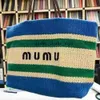 Miumiubag zomerwinkel grote ontwerper strandtas dames streep raffia's stro pochette schouder haaktas tas luxe handtas heren crossbody clutch weven tassen 544