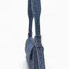 dames goud sier patent lederen schoudertas merk ontwerp dames eenvoudige onderarm tas denim blauw oksel tas avondkoppeling m24e#