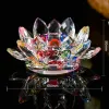 Ljusfestleveranser Lätt heminredning Ljus Lotus Blommande ljusstake Ljushållare Clear Crystal Glass