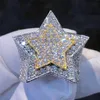 Projektant biżuterii niestandardowy Moissanite punk hip hop New Ice Out Pierścień biżuterii Certyfikowane VVS 925 Srebrne złoto320q