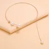 Halskette Luxus elegant Big White Imitation Perle Halshalskette Marke Schlüsselbein Kette Mode Halskette für Frauen Hochzeitsfeier Schmuck