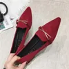 Casual Shoes Flat Red Pointed Toe Woman Footwear For Women Luxury Trends 2024 Walking Designer Korean Original High Quality Cotton 39 A