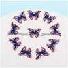 Charms Fashion Colorf Butterfly Clasp Diy Pendants Jewelry Accessories Alloy Drip Oil Keychain Drop Delivery Findings Compone Dhgarden Dh9Pt