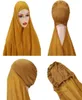 Halsdukar hijab halsduk med underkapna bifogade kvinnor chiffong jersey muslimsk mode sjal omedelbar 10 st hel leverantör4785957