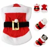 Abbigliamento per cani Babbo Natale abiti in costume per il costume per cagnolini per animali domestici con cappuccio inverno giacche da gatto cucciolo abito di chihuahua