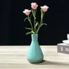 Home Flower Handmade Ceramic Vase Table Decor Flowers Pot Arrangement Garden Desk Ornament Creative Mini Vases 10cm Height 4 Color s s