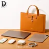 Custom Initials Envelope Laptop Bag Business Leather Student Tablet Computer Portable Waterproof Official Briefcase Handbag 240418