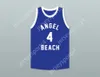 Пользовательский номер number № Mens Youth/Kids Pee Wee Morris 4 Angel Beach Gators Basketball Jersey Porky Top Top Snatched S-6xl