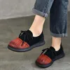 Casual schoenen Birkuir retro gemengde kleuren vrouwen geplooid echt lederen veter flats handgemaakte luxe vrouwelijke dames sandalen