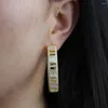 Серьги обруча 2024 Iced Out Bling Big Серьга для женщин Micro Pave Clear Cubic Zirconia 5a Cz Sparking 45mm Huggie Hoops