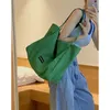 solid Canvas Bag 2021 New INS Women's Bag Large Capacity Simple Art Small Fresh Shoulder Bag X8NO#