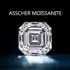 Pärlor Asscher klippte fancy Moissanite 0,37 mm D Färg VVS1 LAB Vuxen Löst sten grossist DIY smycken tillbehör