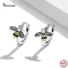 Boucles d'oreilles bamoer mignonnes mignons de goujons d'abeilles en boucles d'oreilles authentiques 925 argent sterling insectes animaux oreilles pour femmes fashion allmatch bijoux cadeaux