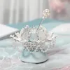 Tocados decoración del moño de aleación de cabello en forma de corona con bares grandes accesorios de estilo tocado hecho a mano