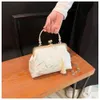 weißer chinesischer Stil Handtasche Fi chinesischer Stil Seidentuch Quadratbeutel Elegante Quasten -Umhängetasche 51JT#