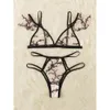 Leuke lingerie sexy dames perspectief verleiding driepunts gedrukte lingerie set