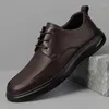 Casual Shoes High Quality Men Genuine Leather Versatile Men's Fashion Brand Man Oxford Lace Up Formal Dress Footwear