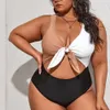 Nieuwe bikini vaste kleur vastbinden Multi Color One Piece Swimming Suit voor vrouwen