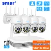 Kameror SMAR Wireless WiFi Camera Kit 8ch NVR 5MP Tvåvägs Audio Outdoor Color Night Vision 3MP 1080p Video Surveillance System Set ICSEE