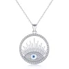 Halsband Kaletine Luxury Crystal Evil Eye Pendant Charms för halsband som gör DIY 925 Sterling Silver Emamel Charm Birthday Jewelry