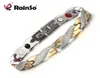 Raino helt nya magnetiska 4 hälsovårdselement 316L rostfritt stål armband armband för kvinnor modesmycken OSB692GFIR6141127