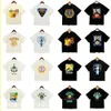 Sommer Rhude T-Shirt Rhude Kollektion Reisohr Ohr Kokosnuss-Baum-Buchstaben Muster runder Nacken kurzärmelig T-Shirt Sommer Trendy