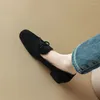 Casual schoenen Spring vrouwen vierkant teen lage hakken dikke hielpompen zaptos de mujer gemengde kleur boog loafers