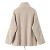 Women's Jackets Bomber Jacket Autumn Teddy Fluffy Wool & Blends Coats Turtleneck Long Sleeve Top Women Clothing Arrivals