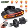 Lights Camluxy Bike Motorcycle Taillight Alarm Brake Light with Turn Signals Horn Wireless Waterproof Remote Control Bicycle Rear Light