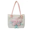 Torebki kosmetyczne torba dla kobiet dziewczyna na ramię duża pojemność moda moda torebka torebka lady torebka różowa/biała