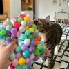 Toys 20/40/60/80/100/200 Pièces de jouets pour animaux de compagnie pour chats et chiens, ballon en peluche élastique Pom Ball Indoor Cat Chase Toy