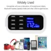 HUBS 8 PORT USB Charger Hub Quick Charge 3.0 LED Display Multi USB Charging Station Mobiltelefon Desktop Wall Home EU Plug