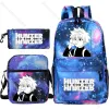 Tassen Anime Hunter X Hunter 3 stks/Set Backpack School Tassen voor meisjes Boy Laptop Travel Backpack Dames rugzakken+schoudertassen+penzak